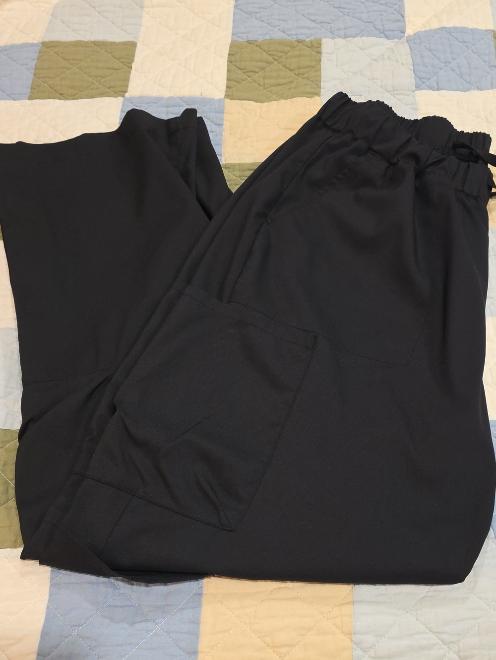 Wink Black Wide-Leg Drawstring Pants